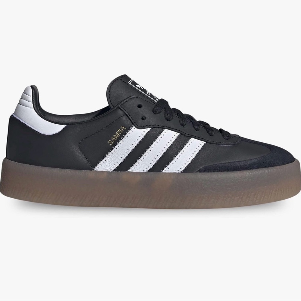 adidas Samba Platform Leather Sneaker - Black, White & Gum